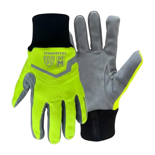 FORESTER Cut Resistant Work Gloves | Cut Level 5 Gloves for Arborists, Construction & Mechanics | ANSI Puncture 3 - size: XX-Large, style: Knit