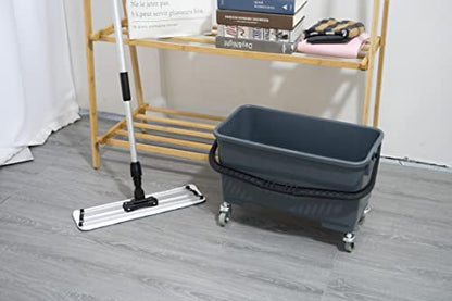 Matthew Cleaning Microfiber Finish Bucket with Sieve,Press Wring Mop Bucket for Microfiber Flat Mops, Mop Bucket with Non-Marking Casters Wheels Gary - color: 25 Quarts Bucket(gray)