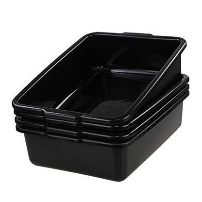 24 Liters Commercial Bus Tubs, Large Plastic Dish Bin Set of 4 - size: 24 L