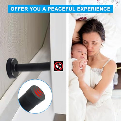 Jiozermi Black Door Stopper, 10 Pcs, Heavy Duty Wall Mounted - color: Black