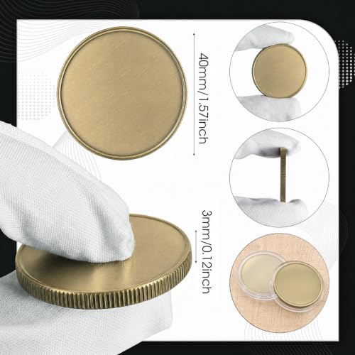 15 Pack Blank Challenge Coins, 40mm X 3mm, Bronze - color: Bronze, size: 40mm X 3mm