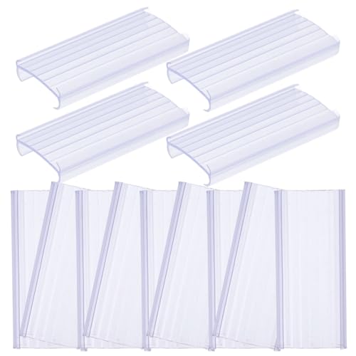 Luxshiny 30pcs Clear Plastic Wire Shelf Label Holders Removable Tag Clips for Wire Racks Baskets Refrigerators Storage Bins Organizer Labels for Home and Office