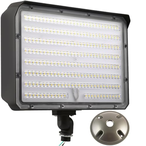 120W Outdoor LED Flood Light Dusk to Dawn with Knuckle, 16800LM 1000W Equivalent, 100-277V 5000K Daylight, ETL Commercial LED Flood Light Fixture, Outdoor Security Lighting for Landscape/Parking Lot - size: 120W