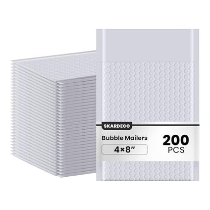 Bubble Mailers 4x8inch 200Pack Grey Bubble Mailers Self-Seal Padded Mailing Envelopes Bubble Opaque Padded Mailer for Small Businesses to Package and Mail Jewelry Cosmetics#000（white，grey） - size: 4x8-200Pc