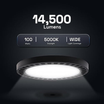 KASTLITE 100W LED Round UFO High Bay Light, 5000K, Dimmable, Bronze - color: 5000K Daylight, size: Small - 14500 Lumens