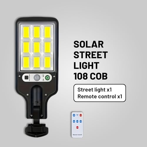 Solar wall Lights Outdoor, Solar Lights Outdoor Wide Angle Solar Flood Lights Motion Sensor Dusk to Dawn Remote Control Waterproof IP66, Parking Lot Lights Commercial for Yard (4, COB)