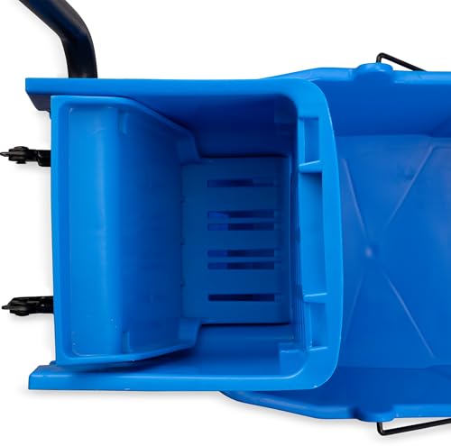 Carlisle FoodService Products 26 Qt Mop Bucket with Side Wringer, Blue - color: Blue