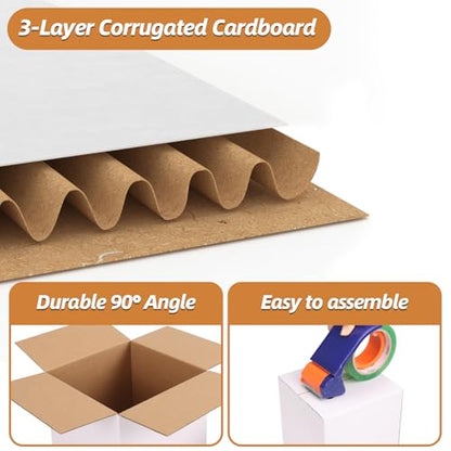 6x6x6 inch Cardboard Shipping Boxes, Set of 30 Square Boxes, White - size: 6x6x6 inch 30 Pack