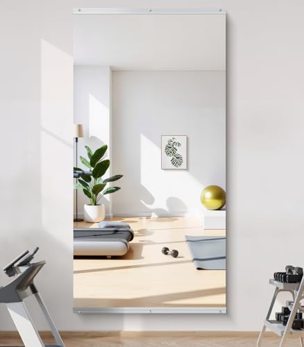 80x40 in Home Gym Mirrors,1-Pack,Frameless,Wall Mounted - size: 80"L x 40"W
