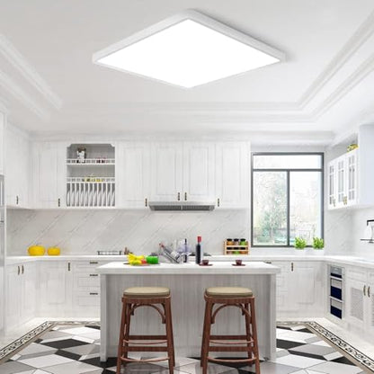 LED Flush Mount Ceiling Light Fixture, 6000K Cool White, 12inch 24W, 3200LM, Slim Flat Panel Lighting Fixture, Square Modern Ceiling Lamp for Bedroom, Kitchen, Living Room, Closet, Stairwell - color: Cool White, size: Square-White