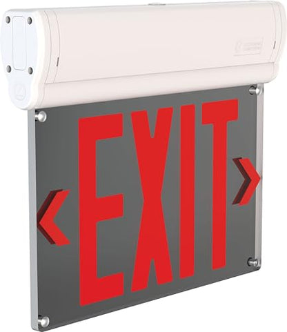 Lithonia Lighting Basics Edge-lit LED Exit Sign with Red Letters, Surface Mount Emergency Exit Only Sign, Ni-Cad Battery Backup (BE W R SM M6) - size: 1-Pack | Red Letters, style: Surface Mount