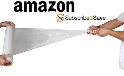 APQ 4 rolls of Cast Hand Stretch Film 15" x 2000'. Hand Stretch Wrap, 60 Gauge Thickness. Excellent Tear Resistance. Clear Residue Free Film for Moving, Shipping, Wrapping. Industrial Grade Cast Film. - size: 15" x 2000'