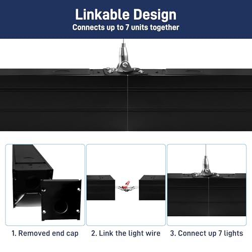 hykolity 4FT Linkable LED Linear Light, 23/32/40W 3CCT 3000K/4000K/5000K - color: Black, size: 4FT-4Pack