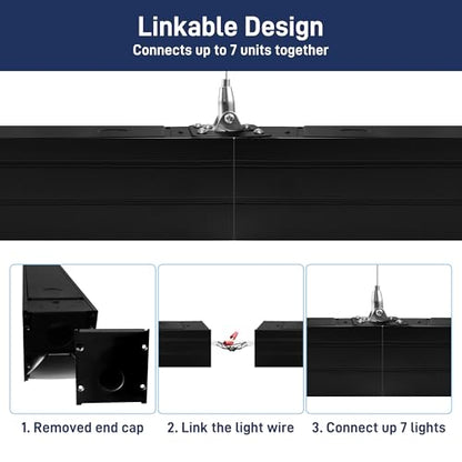 hykolity 4FT Linkable LED Linear Light, 23/32/40W 3CCT 3000K/4000K/5000K - color: Black, size: 4FT-4Pack