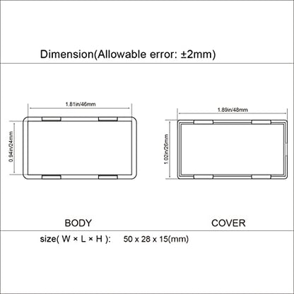 LeMotech Project Box 10 Pieces ABS Plastic Electrical Project Case Small Junction Box for Electronics Black 2.0 x1.1 x0.6 inch (50 x 28 x 15 mm) - size: 2.0" x1.1" x0.6"(10pc)
