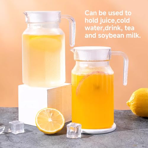 17 oz Small Plastic Carafe with Lid and Spout, 500ml Small Clear Water Jug for Hot/Cold Water, Iced Tea Pitcher for Coffee, Mini Juice and Homemade Beverage Carafe (500ml) - size: 16.9 Ounces