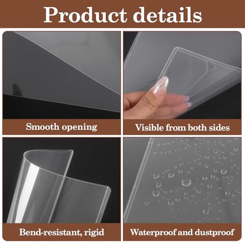 Klmnop Rigid Menu Covers 8.5" x 14", 12 Pack, 2 View Clear Menu Holder