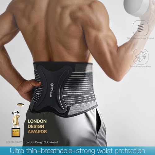 Back Brace for Lower Back Pain Relief, Firm Support for Men & Women - color: Black, size: Medium