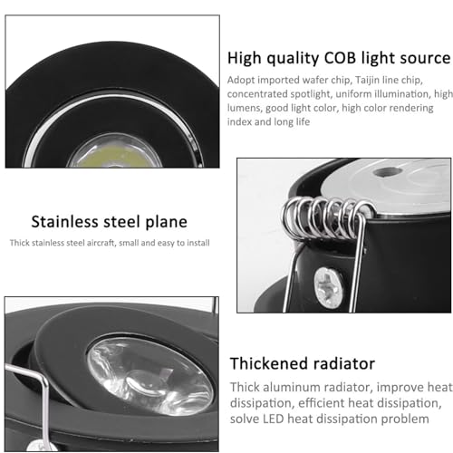 10pcs 2 inch Gimbal LED Recessed Light Small Recessed Lights AC120V - color: Cool White/Black