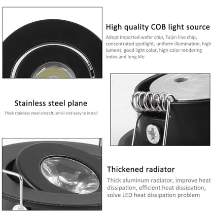 10pcs 2 inch Gimbal LED Recessed Light Small Recessed Lights AC120V - color: Cool White/Black