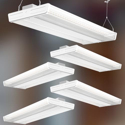 4Pack 2FT LED High Bay Shop Light, 𝟏𝟎𝟎-𝟐𝟕𝟕𝐕 【𝐃𝐫𝐢𝐯𝐞𝐫 𝐄𝐪𝐮𝐢𝐩𝐩𝐞𝐝, 𝟓 𝐘𝐞𝐚𝐫𝐬 𝐖𝐚𝐫𝐫𝐚𝐧𝐭𝐲 】 200W [Eqv.800W] 5000K Linear Hanging Light for Warehouse Diamond Diffusion, A-04-2FT-200-4P