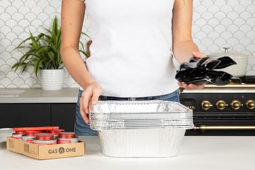 Alpha Living 6 Pack Refill Kit - Disposable Chafing Dish Buffet Set, Welded Body Food Warmers for Parties, Fuel Cans, Half Size Pans, Warming Trays - size: Refill Kit (No Racks)