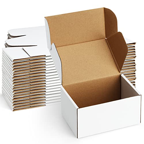 Shipping Boxes 6x4x3 inches, Small Boxes for Packaging 25 Pack - color: White, size: 6x4x3 Inches