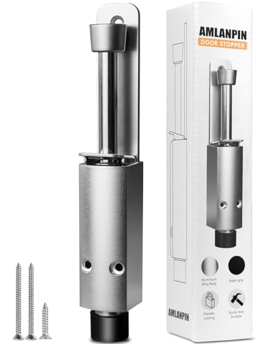 Door Stop - Heavy Duty Spring Loaded Step Down Push On Door Holder/Stopper - Foot Operated Door Holder for Outdoor and Commercial Use (1, Silver) - color: Silver