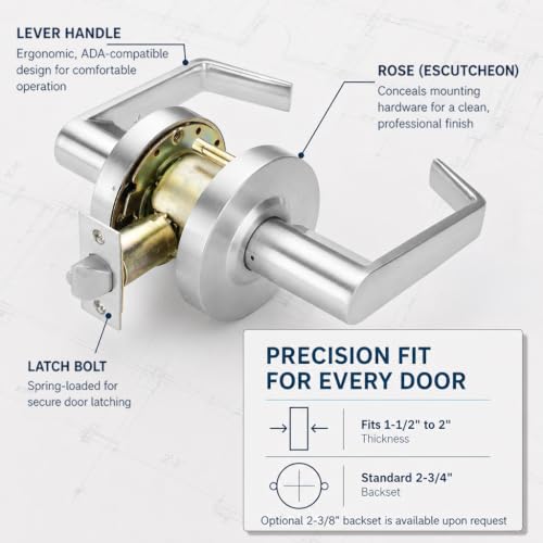 LO-Lock Passage/Closet Commercial Lever Door Lock, ADA, Non-Handed - style: Passage/Closet