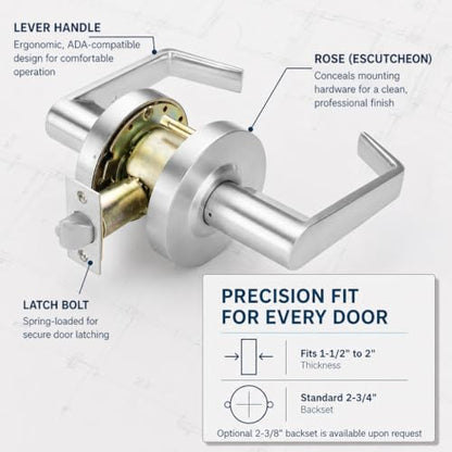 LO-Lock Passage/Closet Commercial Lever Door Lock, ADA, Non-Handed - style: Passage/Closet