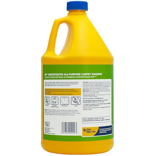 Zep All-Purpose Carpet Shampoo Concentrate Cleaner - 1 Gallon (Case of 2) ZUCEC128 - Professional Formula Removes Dirt and Stains - size: 2 Count (Pack of 1)