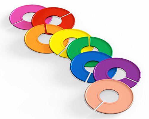 Clothing Rack Size Dividers Blank Round 8 Colors- 48 Pack