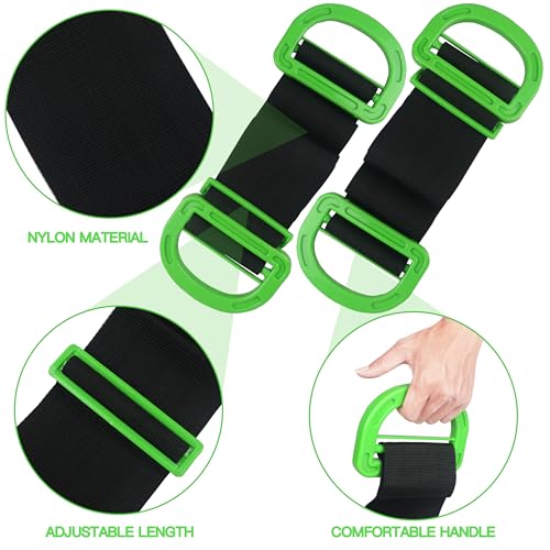 Adjustable Lifting Moving Straps, 1-Person Lifting Handle Straps with Anti-Slip Gloves, Furniture Moving Straps Support up to 600Lbs for Furniture, Boxes, House-Moving - style: 1-Person Lifting Handle Straps