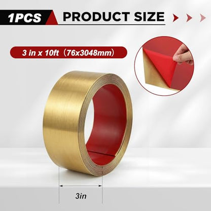 1 Pack 3 x 120 Inch Stainless Steel Kick Plate, Gold - color: Gold, size: 3 x 120 Inch