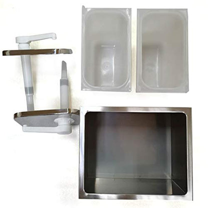 Sauce Dispenser Pump, Stainless Sauce Station Condiment Pump Station Ketchup Dressing BBQ Sauce Pumps Dispenser for Buffet, Restaurant, Cake Room, Coffee Shop Equipment (2 Head) - size: 2 Head