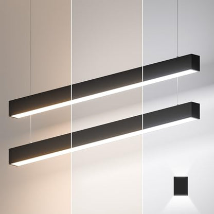 4FT LED Linear Light,50/45/40/35/30W Up and Down Light,3/4/5000K - color: Black, size: 4FT2P