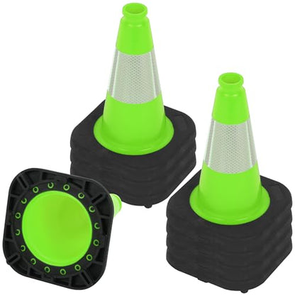 OrangeStar 8 Pack 12" Green Traffic Safety Cones, PVC Parking Cones - color: Green, size: 12in