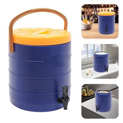Insulated Beverage Dispenser - 6.6 Gal Stainless Steel Hot and Cold Drink Dispenser with Spigot & Handle, Commercial Thermal Container for Water Coffee Drink Catering Restaurant (Bule) - color: Bule