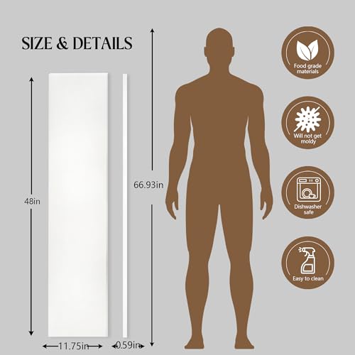 Commercial Cutting Board, Plastic Poly Kitchen Board Dishwasher Safe, Heavy Duty Food Prep Surface for Restaurant Use (48"L x 11.75"W x 0.57"Th) - color: White, size: 48"L x 11.8"W