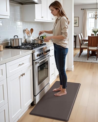 DEXI Anti Fatigue Kitchen Floor Mat Cushioned Standing Runner 48x20, Brown - color: Brown, size: 48"L x 20"W x 0.7"Th