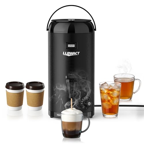 12L Electric Beverage Dispenser - Smart Temperature Control Heated Drink Container for Coffee,Hot Chocolate,Tea & Party Drinks,Large Capacity Office & Home Warmer with Safety Auto-Off - color: Black