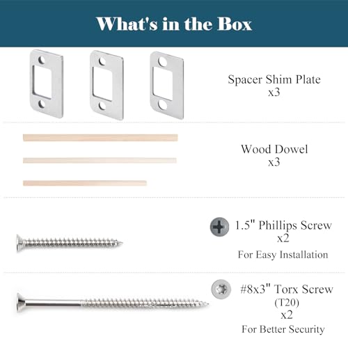 Door Strike Shim Plates, Standard Size Spacer, Stainless Steel - color: Silver