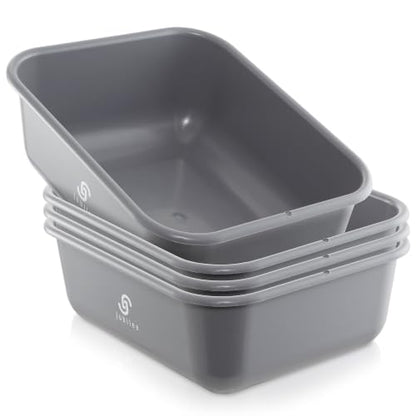 Jubilee 4-Pk Plastic Storage Bin, 11L Gray Commercial Busser Utility Tub - color: Gray, size: 11 L