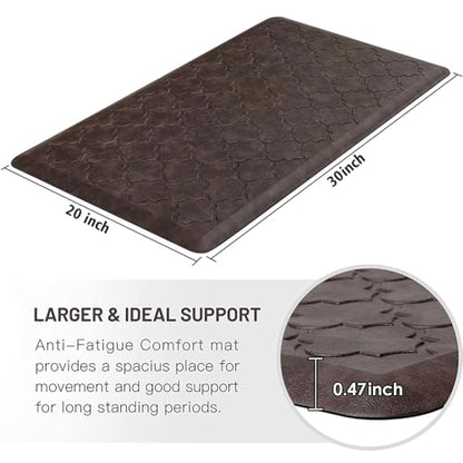WISELIFE Kitchen Mat Cushioned Anti Fatigue Floor Mat, 20"x32", Brown - color: Brown, size: 1'8" x 2'6" (Rectangular)