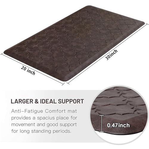 WISELIFE Kitchen Mat Cushioned Anti Fatigue Floor Mat, 20"x32", Brown - color: Brown, size: 1'8" x 2'6" (Rectangular)