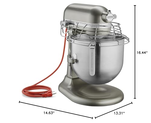 KitchenAid KSMC895CU 8-Quart Commercial Countertop Mixer with Bowl Guard, 10-Speed, Gear-Driven, Contour Silver - color: Contour Silver, style: With Bowl Guard