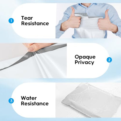 Fuxury Poly Mailers 10x13" 50 Pack,Shipping Bags For Clothing,White - color: White, size: 10x13" 50pcs
