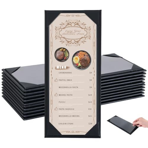 10pcs 1 Page Restaurant Menu Covers 4.25 x 11" with PVC Cover - size: 10 pcs/4.25 x 11"/Single view