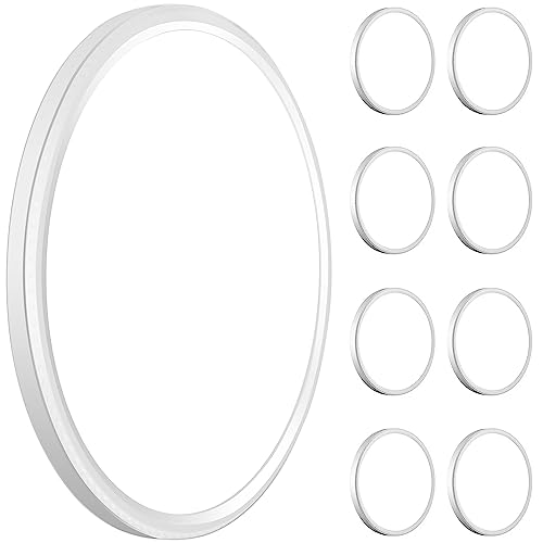 WKONCLDY 3200lm LED Flush Mount Ceiling Light, Super Slim 12 inch LED Ceiling Light, 5000K LED Ceiling Light for Bedroom, Living Room, Dining Room, Garage, Office (White, 8 Pack) - color: White, size: 12in-8Pack
