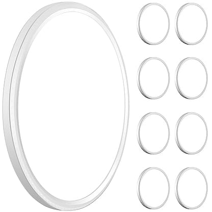 WKONCLDY 3200lm LED Flush Mount Ceiling Light, Super Slim 12 inch LED Ceiling Light, 5000K LED Ceiling Light for Bedroom, Living Room, Dining Room, Garage, Office (White, 8 Pack) - color: White, size: 12in-8Pack